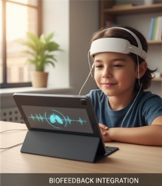 Biofeedback Integration - Child using biofeedback technology at BOON Centre